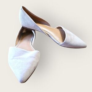 J Crew Womens Suede DOrsay Pointed Toe Flats Shoes Beige Size 7